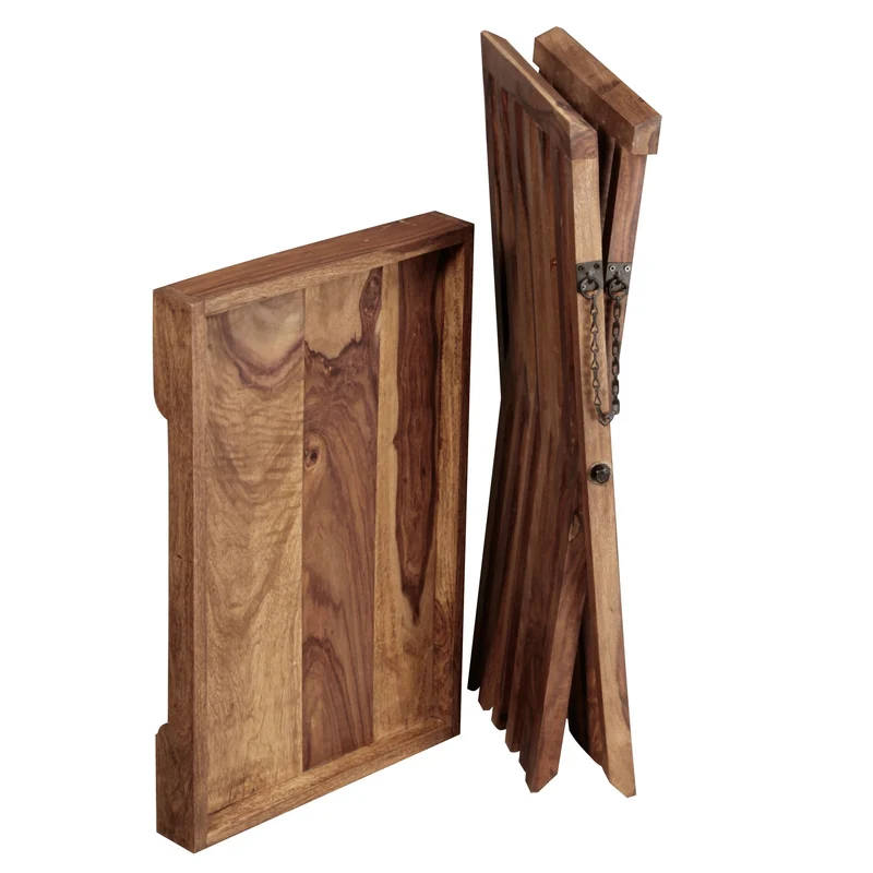 Beistelltisch – Klappbar Massivholz 60x57 cm mit Tablett