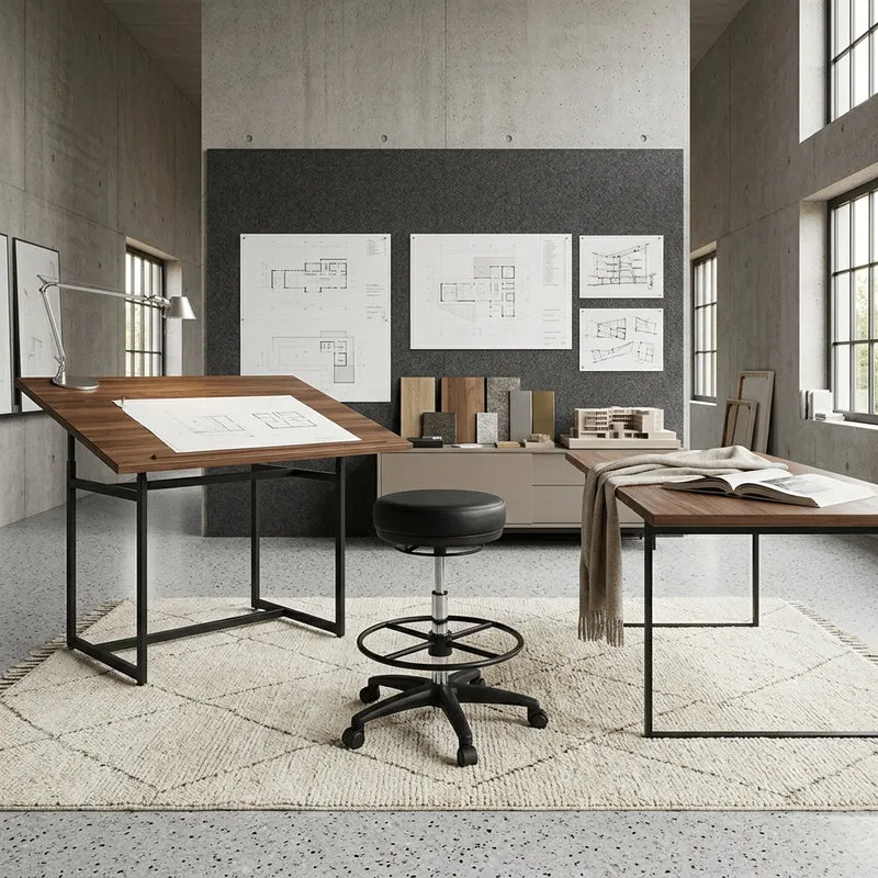 Arbeitshocker Kunstleder mit Fußablage, Kunststoff-Fußkreuz, drehbar LIVORNO