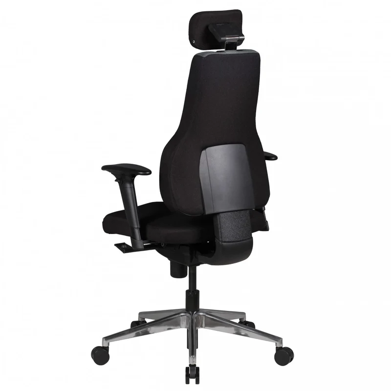 Chefsessel Kunstleder mit 3-Punkt-Synchronmechanik, ergonomischer Rückenlehne, höhenverstellbarer Kopfstütze und Aluminium-Fußkreuz FABIO