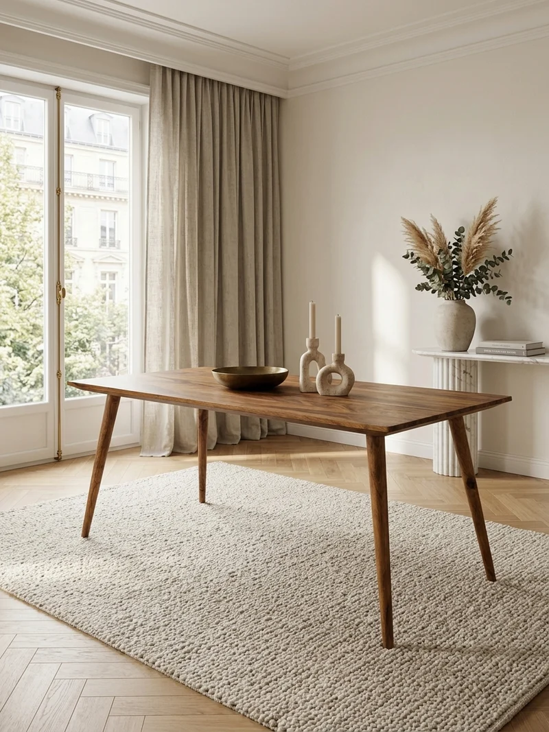 Esstisch Massivholz Braun Landhausstil Handgefertigt