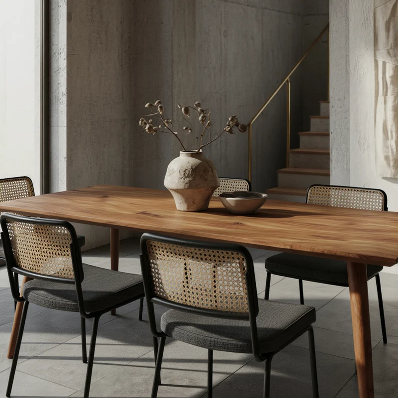 Esstisch Massivholz Braun Landhausstil Handgefertigt