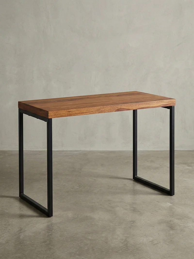 Schreibtisch – Massivholz/Metall, Industrial-Stil, handgefertigt