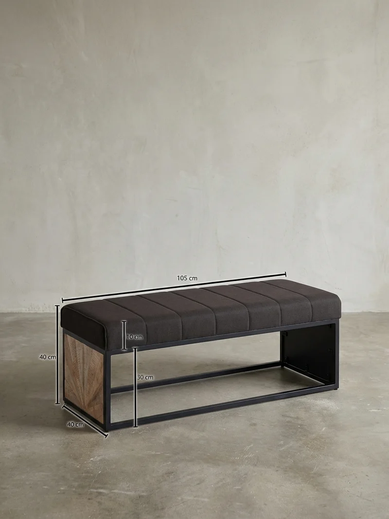 Sitzbank – Metall, Retro-Look, Rillenmuster