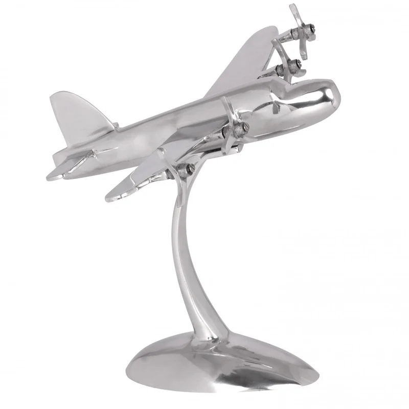 Dekofigur Flugzeugpropeller Aluminium Silber 42x30 cm handgefertigt
