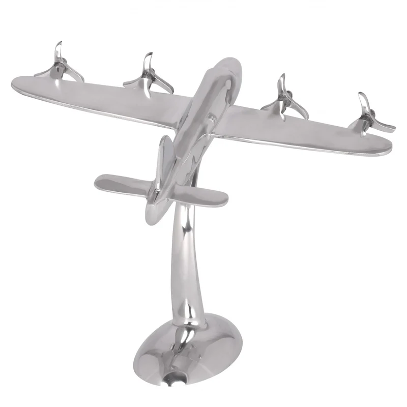 Dekofigur Flugzeugpropeller Aluminium Silber 42x30 cm handgefertigt