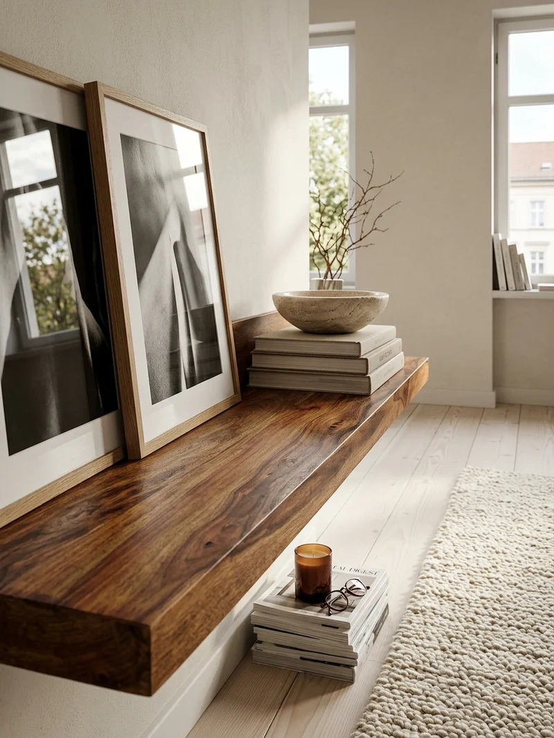 Wandregal Massivholz Landhausstil 140 cm Naturprodukt