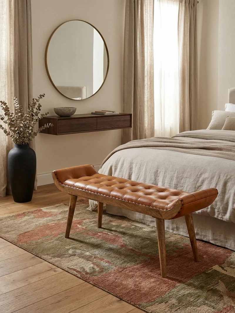 Sitzbank Massivholz Chesterfield Muster