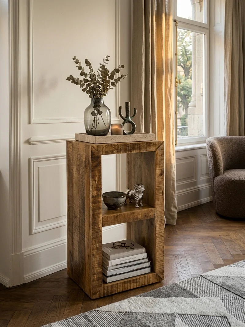 Regal Massivholz Mango Cubeform Vintage