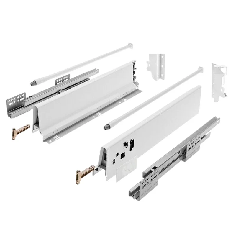 1 Satz Soft-Close Schubladensystem, MITTEL, H: 142mm, Weiß