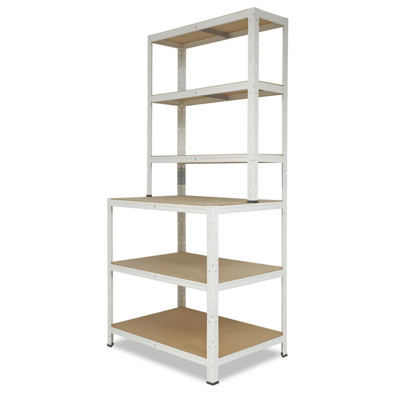 shelfplaza HOME Werkbank Regal 190x100x60 cm mit 6 Böden weiß