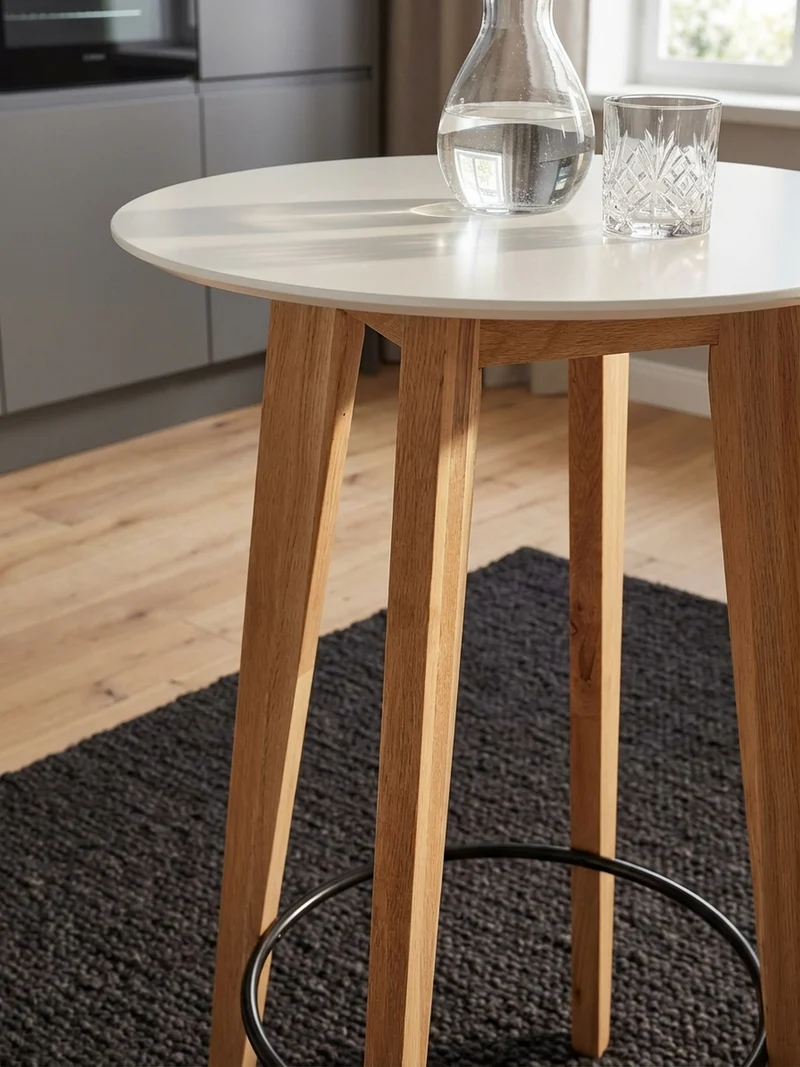 Bartisch – Skandinavisch, Eiche, rund, 50 kg Belastbarkeit