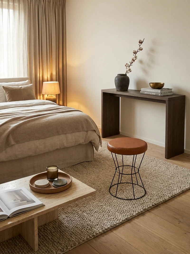 Sitzhocker – Echtleder, Industrial-Stil