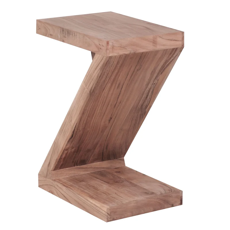 Beistelltisch Massivholz Z-Form Handgefertigt