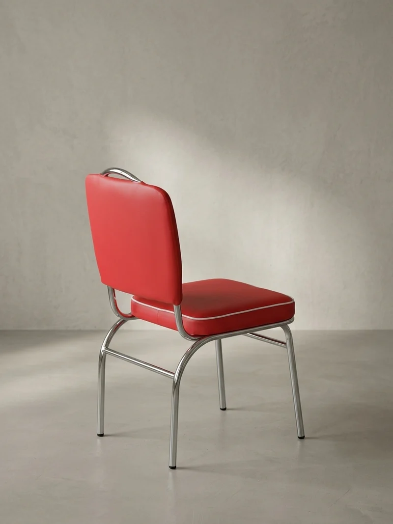 Esszimmerstuhl Kunstleder mit Metallgestell Retro 50er Jahre gepolstert