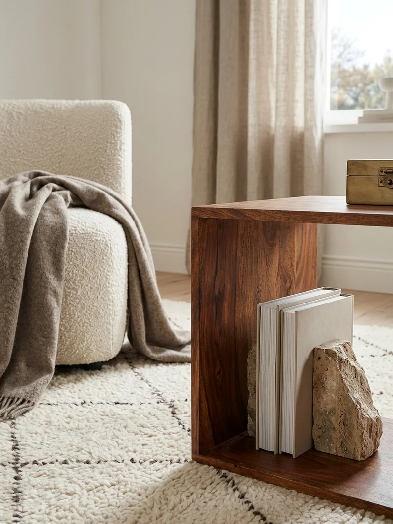 Beistelltisch Massivholz Regalform Cube