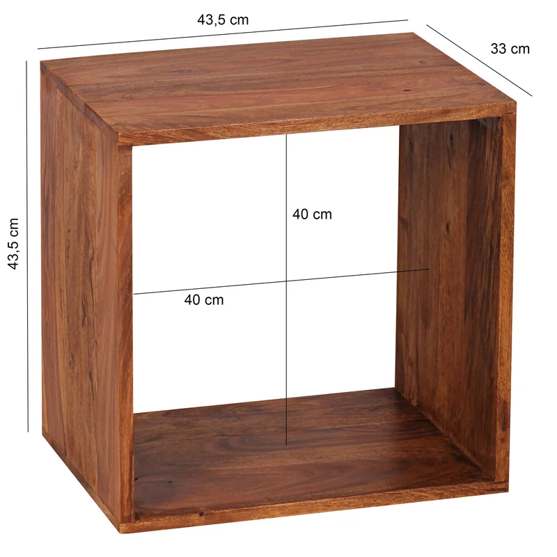Beistelltisch Massivholz Regalform Cube