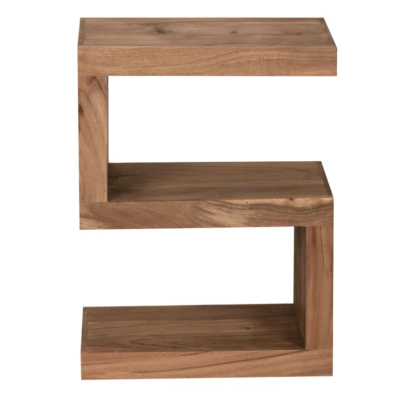 Beistelltisch Massivholz S-Form Handgefertigt