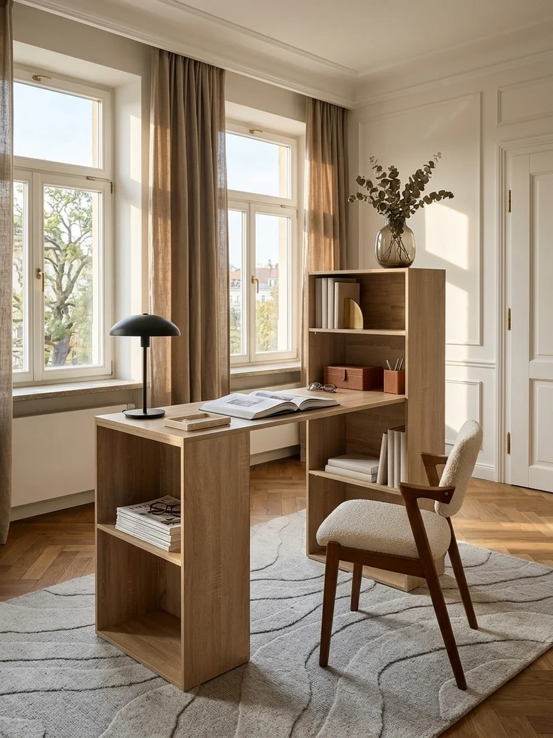 Schreibtisch mit variablem Regal
