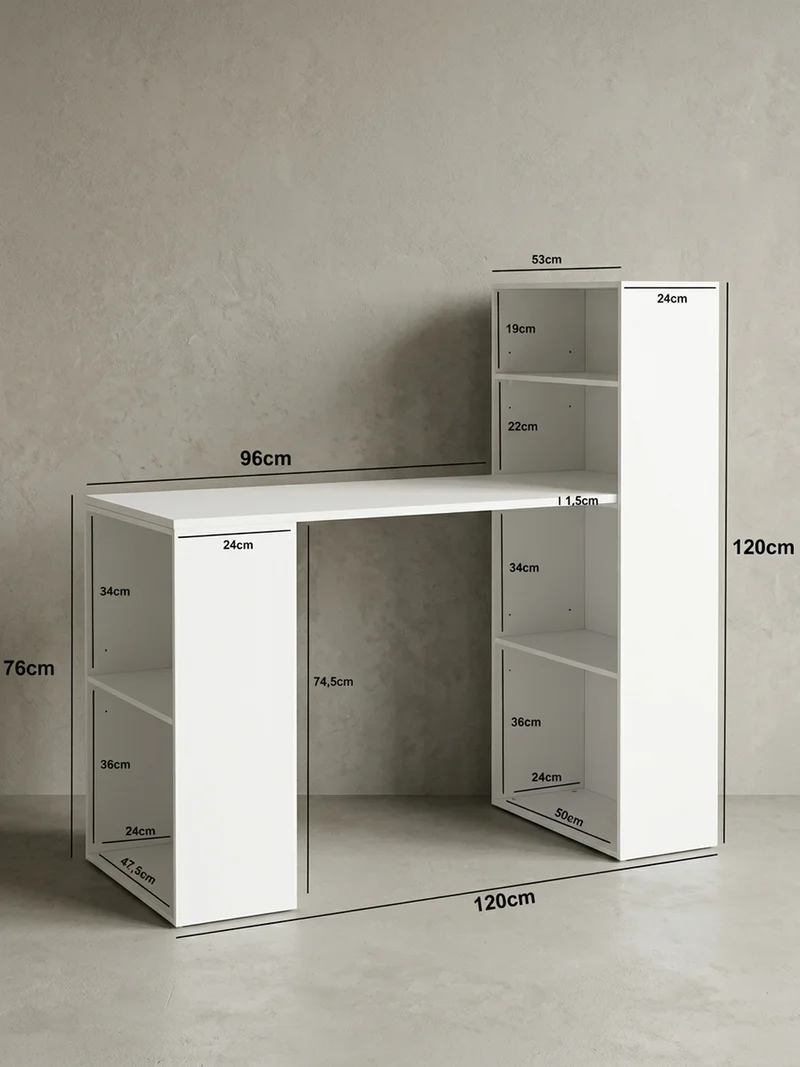Schreibtisch mit variablem Regal