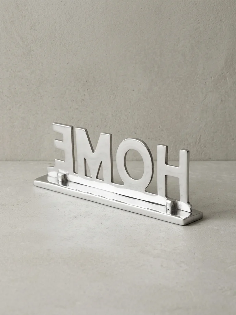 Wohnaccessoire Schriftzug aus Aluminium, 22 cm Silberdeko für Tisch und Regal