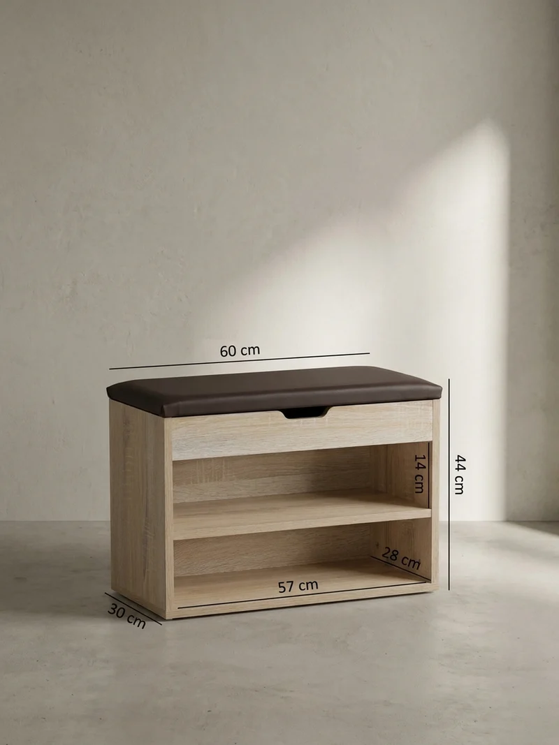 Schuhbank gepolstert mit Stauraum