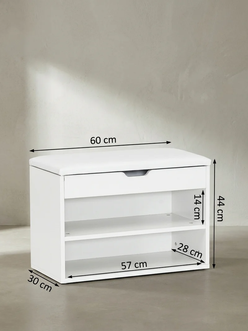 Schuhbank gepolstert mit Stauraum
