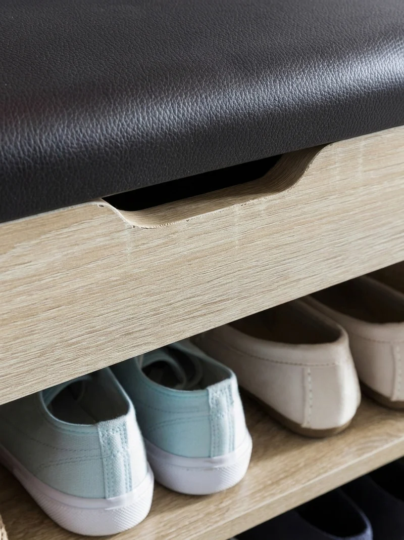 Schuhbank gepolstert mit Stauraum