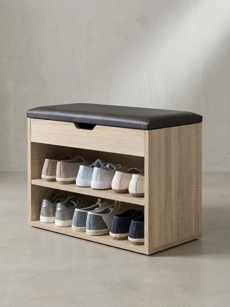 Schuhbank gepolstert mit Stauraum