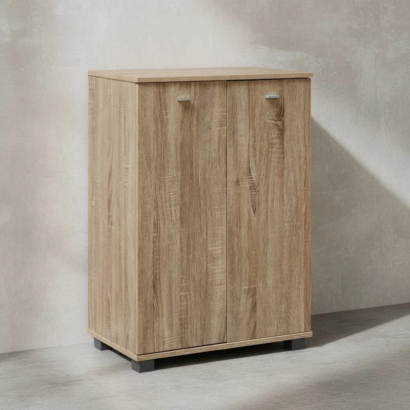 Schuhschrank Holz mit 2 Türen und 3 Einlegeböden