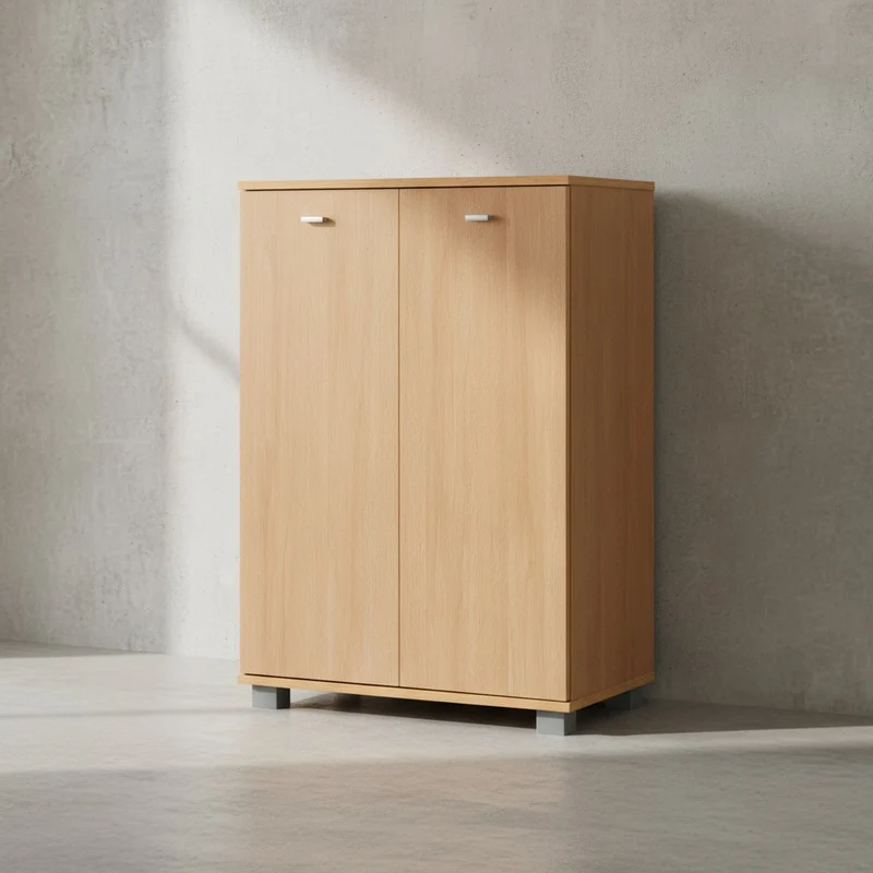 Schuhschrank Holz mit 2 Türen und 3 Einlegeböden