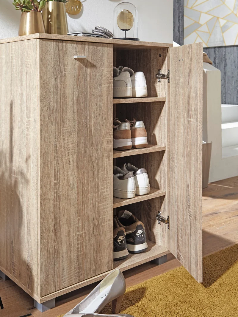 Schuhschrank Holz mit 2 Türen und 3 Einlegeböden