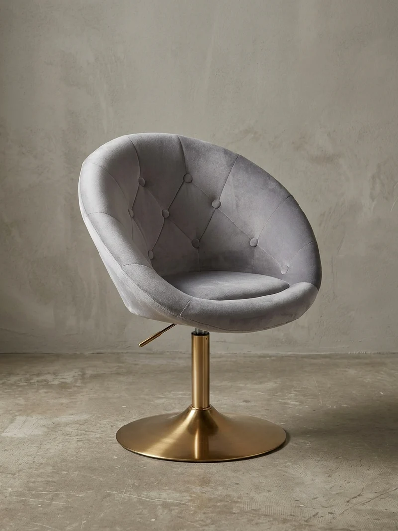 Loungesessel Chesterfield-Stil mit Samtbezug und 360° Drehfunktion