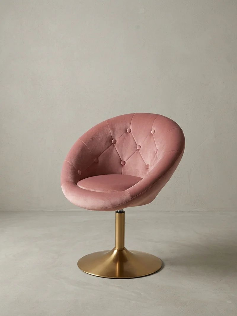 Loungesessel Chesterfield-Stil mit Samtbezug und 360° Drehfunktion