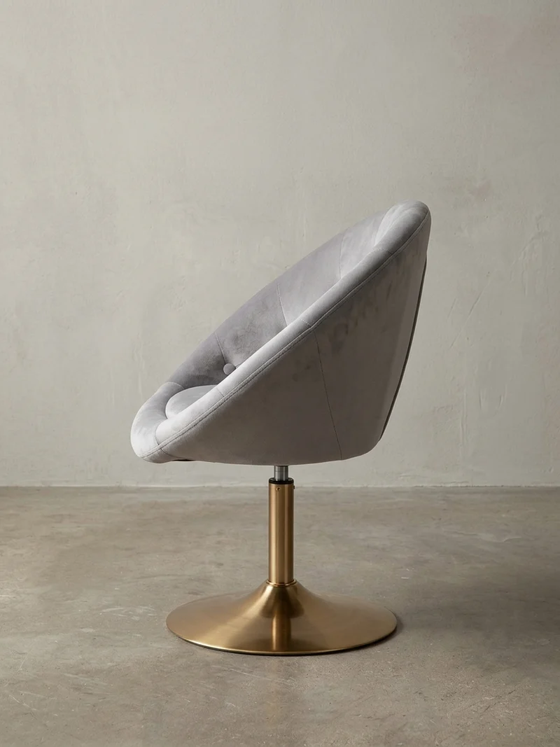 Loungesessel Chesterfield-Stil mit Samtbezug und 360° Drehfunktion