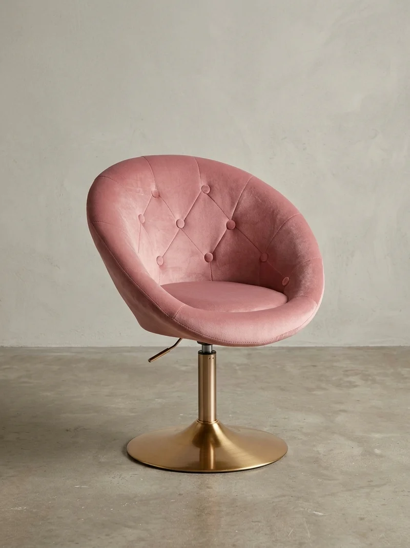 Loungesessel Chesterfield-Stil mit Samtbezug und 360° Drehfunktion