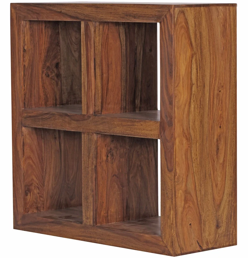 Standregal – Naturholz, Massiv, 4 Fächer, 82x82x34 cm