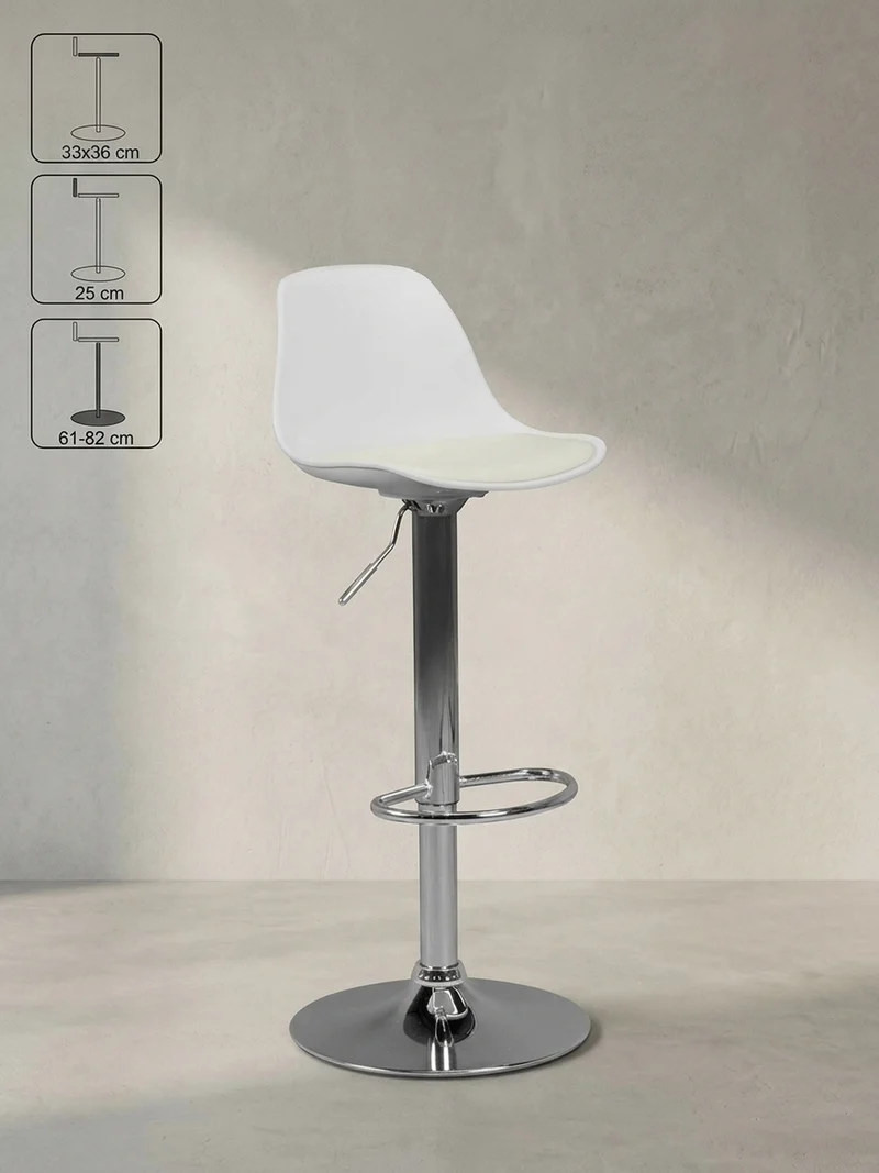 Barhocker Lederoptik Verchromt Drehbar