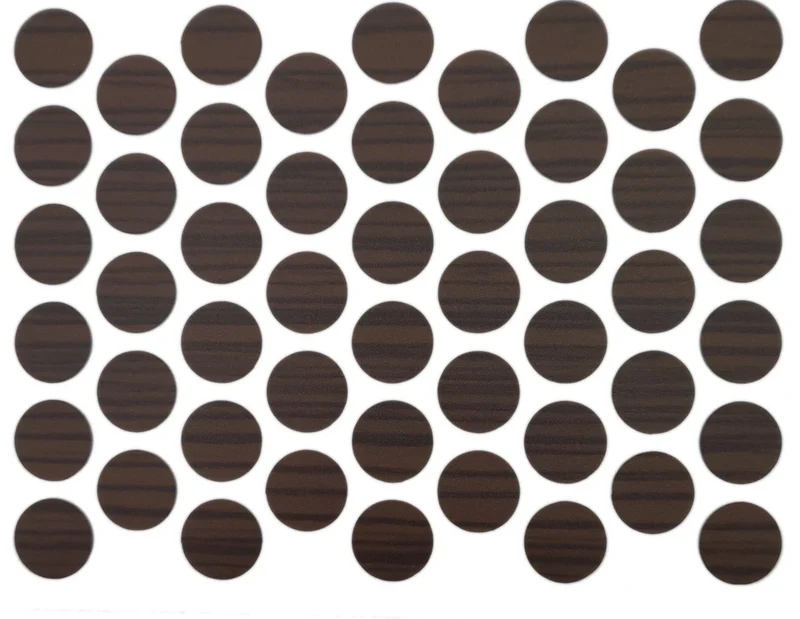 Schraubabdeckkappen Selbstklebend - Dark Zebrano 14mm