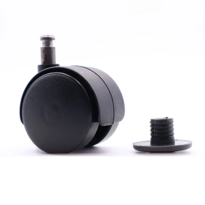 Möbelschwenkrad aus Kunststoff mit kurzem Befestigungsstift 8mm und Hülse - Ø40mm