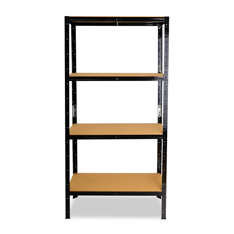 shelfplaza BLACK Schwerlastregal 200x50x45 cm schwarz mit 4 Böden