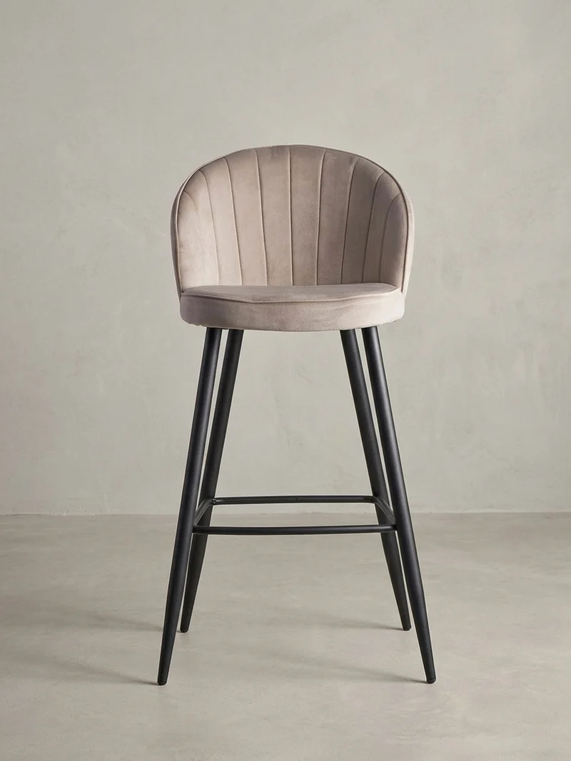 Barhocker Samt Metallbeine Skandi-Stil