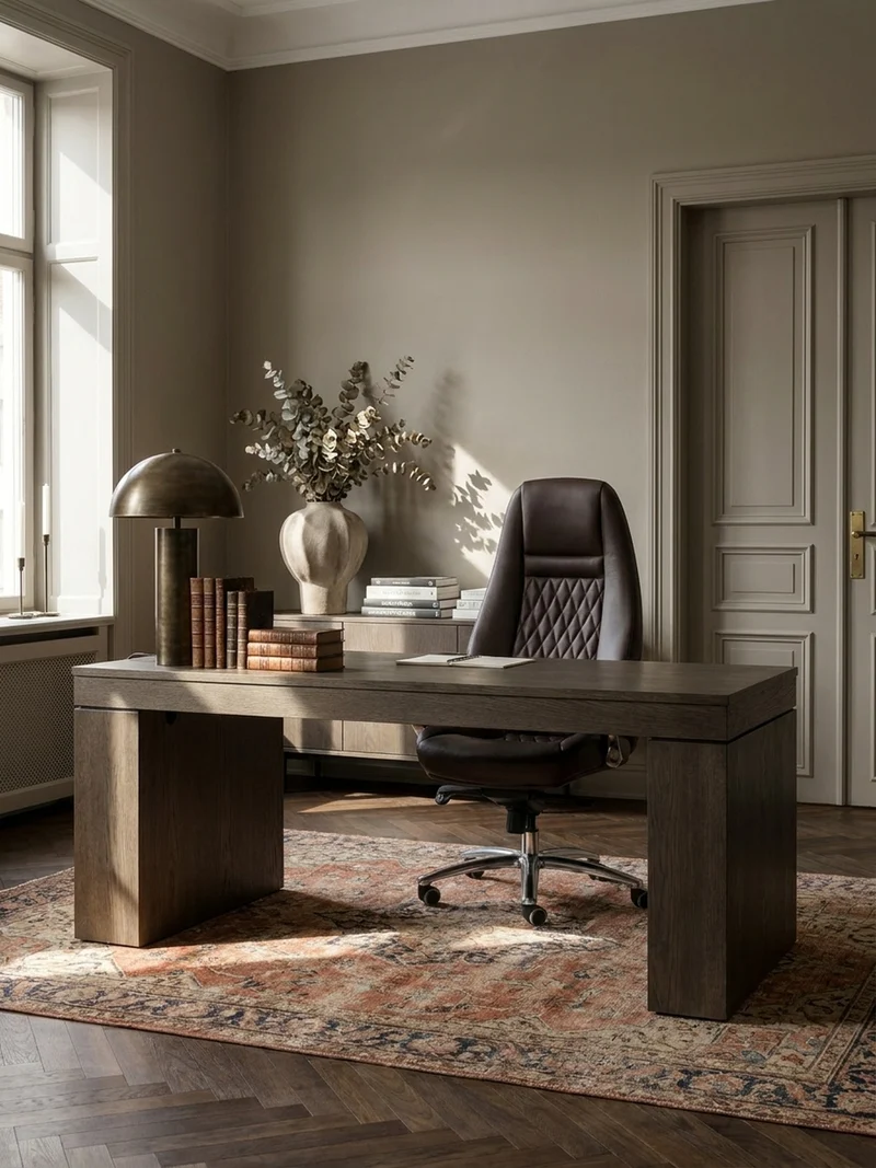 Chefsessel Echtleder mit Aluminiumfußkreuz und ergonomischer Sitzform