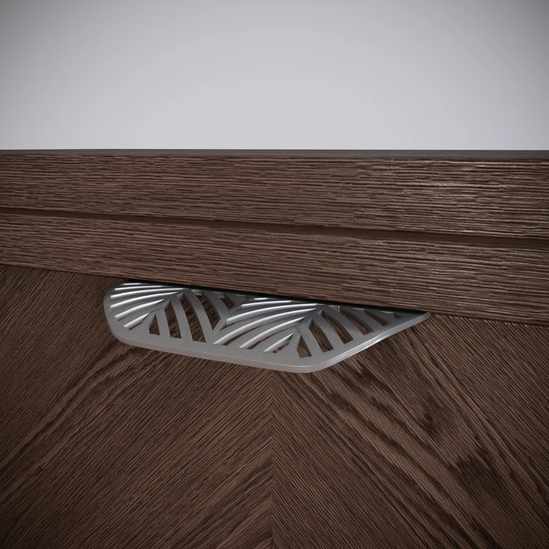 LEAF Edge Pull Möbelgriff 64mm (118mm Gesamtlänge) - Perlmutt Silber