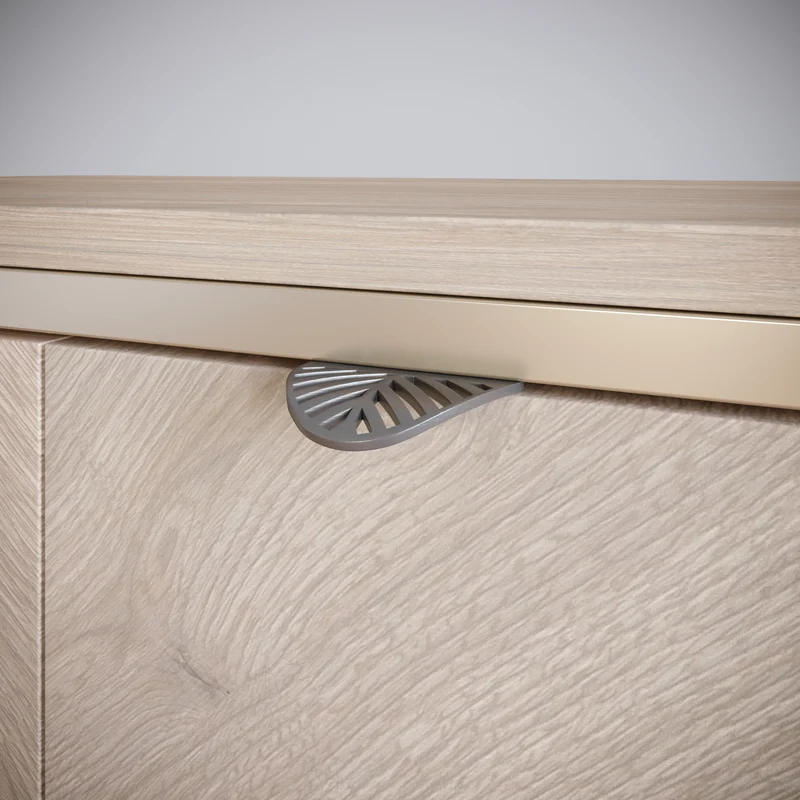 LEAF Edge Pull Möbelgriff 32mm (60mm Gesamtlänge) - Perlmutt Silber