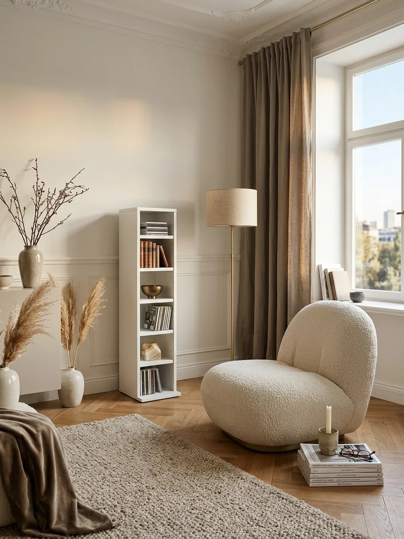 CD-Regal – Holz, 6 Fächer, modern
