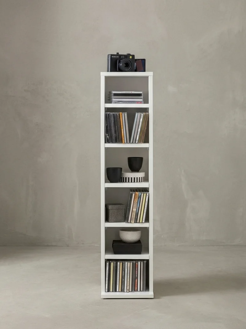 CD-Regal – Holz, 6 Fächer, modern