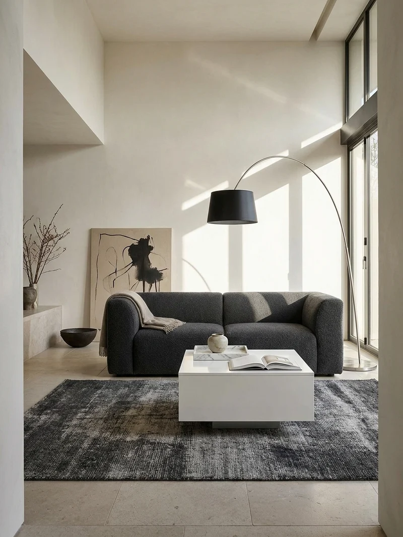 Couchtisch aus Holz, Puristisches Design, C-Form