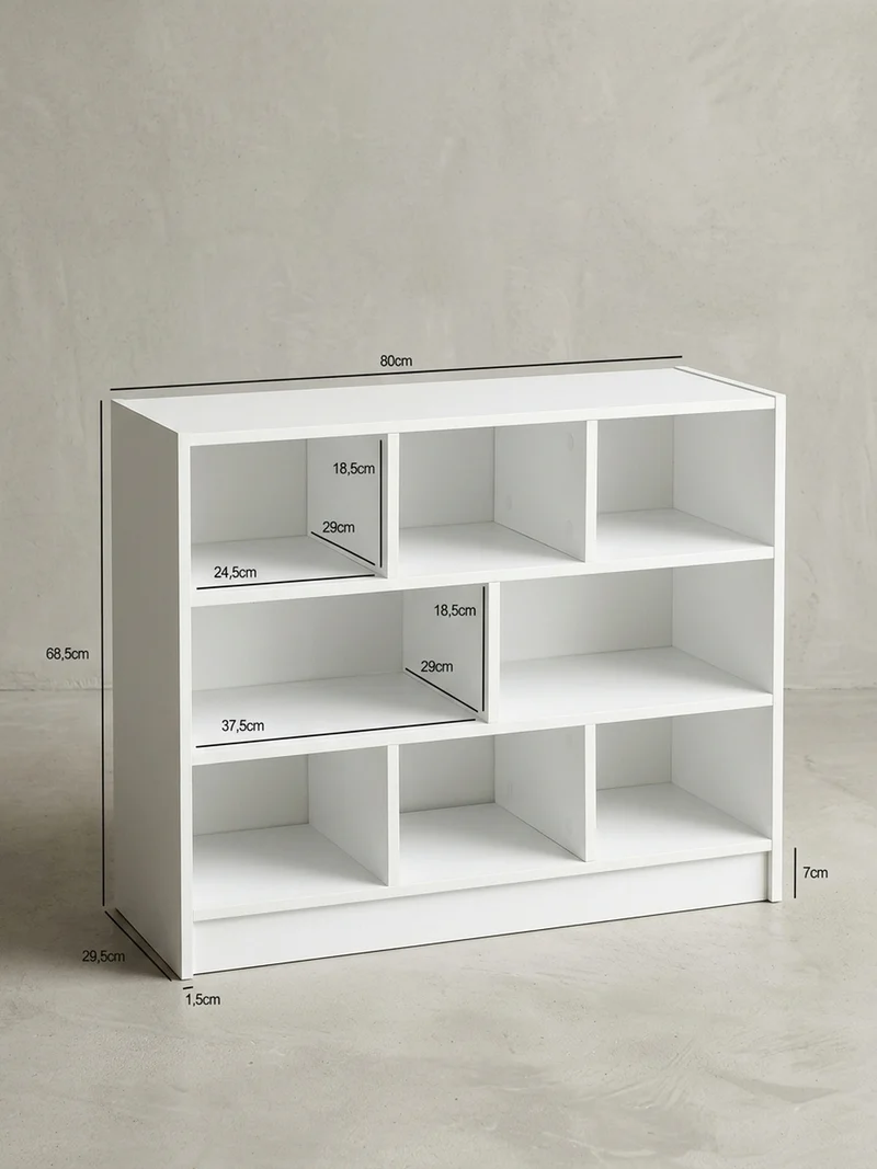 Bücherregal – Holz, melaminbeschichtet, mit Stauraum, modern