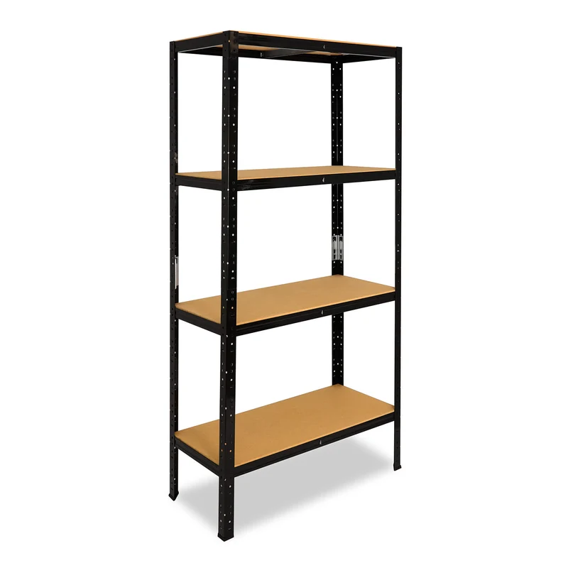 shelfplaza BLACK Schwerlastregal 200x100x40 cm schwarz mit 4 Böden