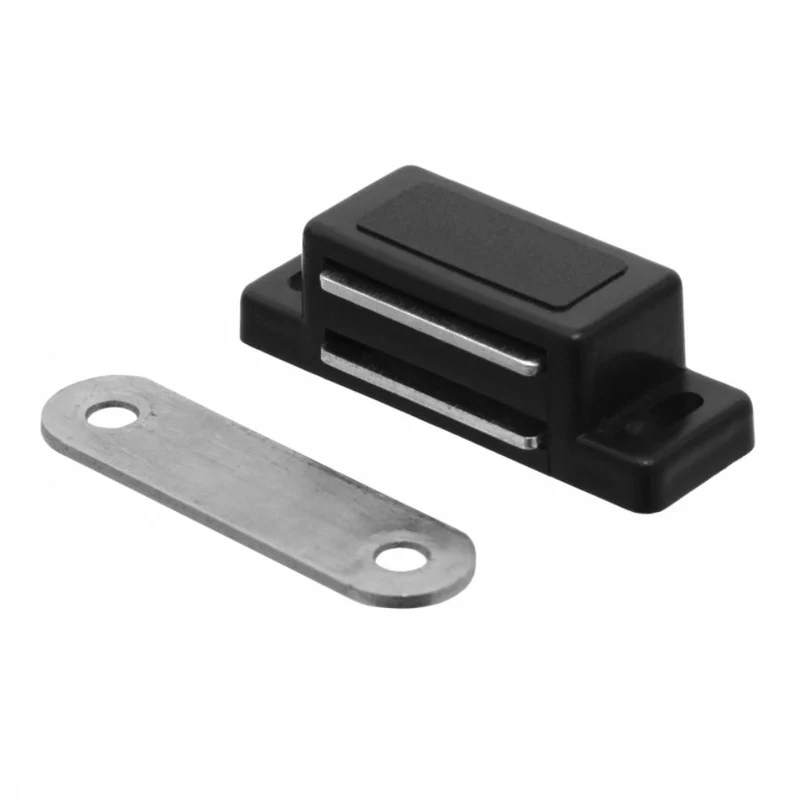 Magnetschnäpper mit Metall Gegenplatte - Schwarz